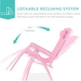 thumbnail image 3 of LINJH Folding Zero Gravity Outdoor Recliner Patio Lounge Chair w/Adjustable Canopy Shade, Headrest, Side Accessory Tray, Textilene Mesh - Carnation, 3 of 8