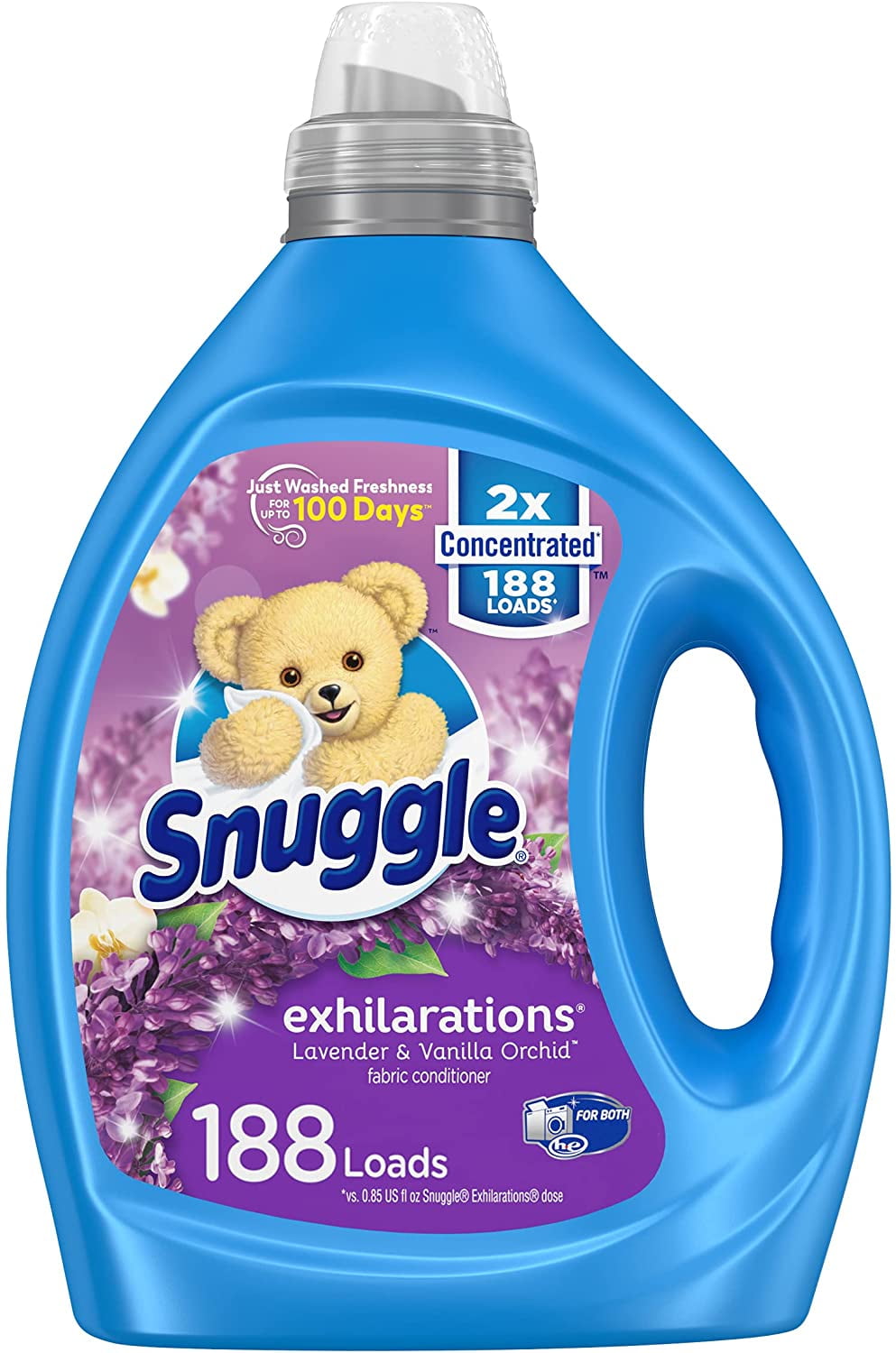 Snuggle Exhilarations Liquid Fabric Softener, Lavender and Vanilla Orchid, 2X Concentrated, 188 Loads