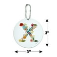 thumbnail image 6 of Letter X Floral Monogram Initial Round Luggage ID Tag Card Suitcase Carry-On, 6 of 8