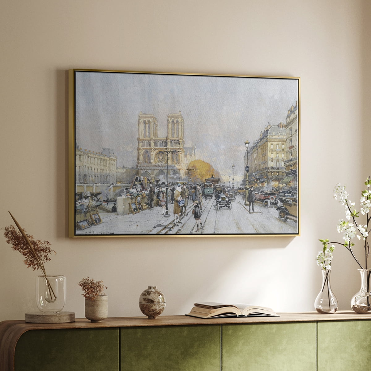 Vintage Landscape-CCCLXXXVI By Wexford Home Framed in Gold Wood Gallery Wrapped Canvas 27 in. x 41 in.