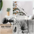 thumbnail image 2 of Black and Grey Floral Daisy Kitchen Curtains 27.5W X 39L Inch 2 Panel Rod Pocket Wooden Flower Rustic Daisy Vintage Butterfly Small Short Cafe Tier Window Drapes Country Bathroom Home Decor, 2 of 6