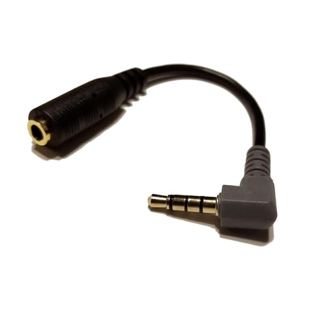 2pcs TRRS 4Pole Male to TRS 3Pole Female External Microphone Adapter Cable Wire for Android Smartphone & Rode Movo Video Recording Mic