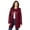 Merlot, variant on Women's Plus Size Three Quarter Length Jacket Real Leather Oversized Long Coat