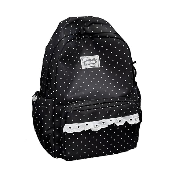 Polka Dot Backpacks Cute Backpack with Lace | Coquette Aesthetic Backpack Large Laptop Daypack Cute Lace Backpacks for Classes travel