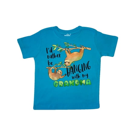 

Inktastic Id Rather Be Hanging with my Grandma- Cute Sloths Gift Toddler Boy or Toddler Girl T-Shirt