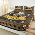 thumbnail image 3 of jejeloiu Farm Animal Cow Bed Sheets,Rustic Plant Sunflower King Sheets,Farmhouse Cattle Hide Sheet Set For Kids,Breathable Home Decor,4-Piece, 3 of 7
