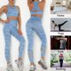 thumbnail image 1 of Conjunto de yoga de camuflaje para mujer Sujetador de 2 piezas Medias Traje Crop Top, 1 of 8