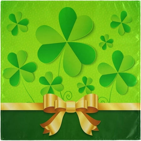 

Wellsay Stylish Shamrock Clovers Saint Patrick s Day Cloth Napkins Set of 6 20 x 20 Inch Soft & Comfortable Polyester Dinner Napkin for Family Restaurant Parties