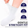 thumbnail image 4 of GERVRA Diabetic Socks for Men and Women – 3 Pack Non-Binding Extra Wide Top, Cotton Blend Crew Socks for Swollen Feet (10-13, White), 4 of 6