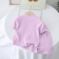 thumbnail image 4 of HCNTES Toddler Baby Boy 2 Piece Outfits Kid Outfits for Girls Summer Clothes for Kids Sport T Shirts and Shorts Kids Clothing Sets For Children 2t 3t 4t 5t 6t 7t(C01-Purple,3-4 Years), 4 of 4