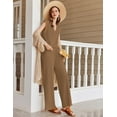thumbnail image 3 of Ekouaer Lounge Sets for Women 2 Piece Outfits Knit Sweater Vest Lounge Pants Casual Matching Loungewear Set, 3 of 7