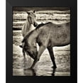 thumbnail image 2 of Drost, David 12x14 Black Modern Framed Museum Art Print Titled - Beach Horses I, 2 of 5
