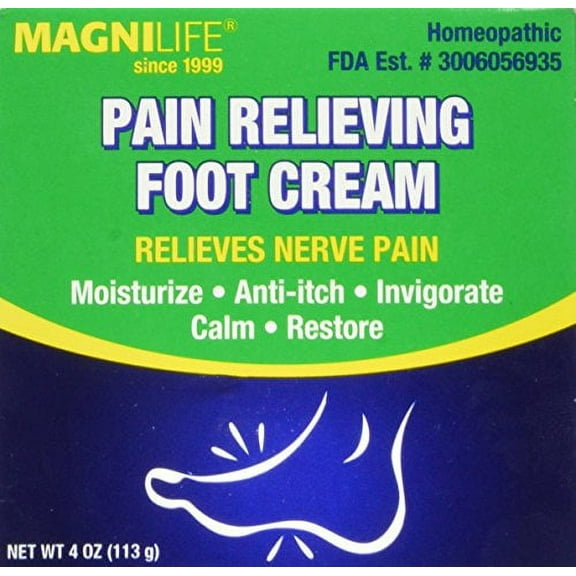 Magnilife Pain Relieving Foot Cream - Relieves Nerve Pains 4 oz. By Jubujub