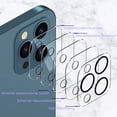 thumbnail image 4 of [Paquete de 3] Cámara de vidrio templado compatible con iPhone 12 Pro (6.1 pulgadas) Película protectora de lente de cámara 5G, película de luz trasera [sin burbujas] Película de vidrio, 4 of 6