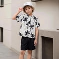 thumbnail image 4 of Tiijoy Summer Boys Beach Outfits Short Sleeve Button Down Shirt Shorts Set, Sizes 2-3, 4 of 7