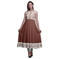 thumbnail image 1 of Bimba Kurti Indien Rose Foncé Marron pour Femmes Robe Anarkali Kurti Sans Manches Imprimée TTG, 1 of 6