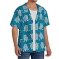 thumbnail image 4 of Vsdgher Sea Turtle Print Men's Wrinkle Free Untucked Cuban Shirt Business Casual Button Down Shirts Short Sleeve Shirt, 4 of 7