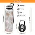 thumbnail image 3 of 3d Hearts Flower Jewels Pearls Sports Water Bottle Portable Travel Mug 32oz BPA Free Leak Proof Straw Transparent Tritan for Gym Yoga Cycling Camping, 3 of 7