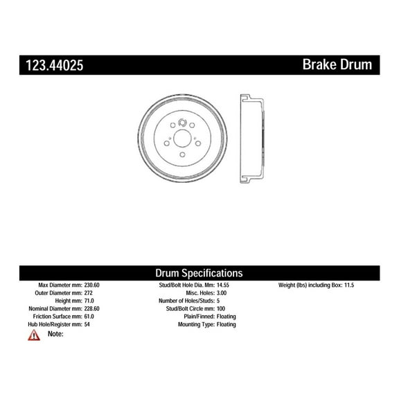 Brake Drum Fits select: 1987-1989 TOYOTA CAMRY, 1990-1991 TOYOTA CAMRY DLX