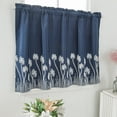 thumbnail image 2 of Cortina de ventana con bordado de flores, cenefa de cortina de voile de encaje bordado para ventana Azul_137x61cm, 2 of 9