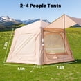 thumbnail image 4 of MOPHOTO 2-4 Person Inflatable Tents for Camping, Blow Up Tent with Hand Pump, Easy Setup Inflatable Hot Tent with Stove Jack, Waterproof Oxford Air Glamping Tents for Camping Adult, 4 of 9