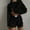 Black, variant on TEVEQ Women Pajama Sets Two-Piece Nightwear Sleepwear Pj Lounge Sets Women's Solid Color and Loose Pullover Lock Long Sleeved Top Shorts Pajamas Pajamas Suit Black L