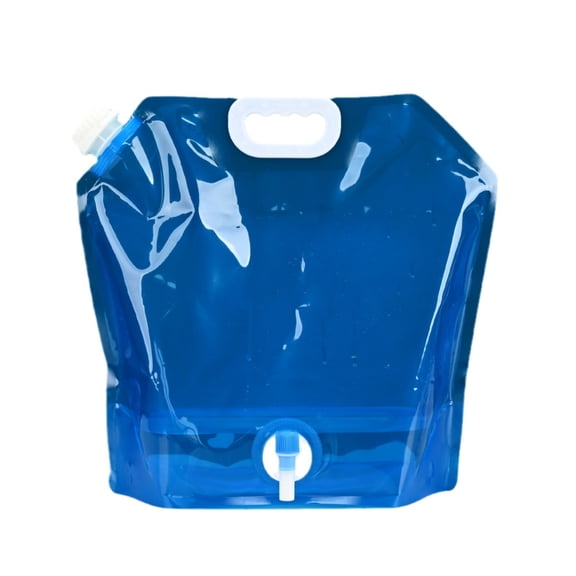 10L Collapsible Water Container Bag with Spigot PE Water Jug 3 Pack Blue