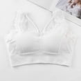 thumbnail image 2 of Bxsruta Lacy Bras for Women, Fashion Women's Solid Color Lace Seamless Beautiful Back Strap Sports Bra, White, 2 of 4