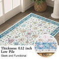 thumbnail image 3 of 2x3 Entryway Rug, Soft Washable Rugs, Non Slip Area Rug, Stain Resistant Low Pile Rugs for Bedroom, Vintage Rug for Door Mat, Indigo, 3 of 6