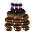thumbnail image 4 of Unique Bargains Ombre Two Tone#1B/30 Color Black Auburn Brazilian 3 Bundles 100% Human Hair 10"12"14"inch with Lace Closure 10", 4 of 6