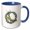 Blue/White, variant on 3drose, Cute Praying Mantis and Mountain Laurel Blossom, 15oz Two-tone Red Mug