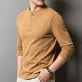 thumbnail image 4 of Chbgutlmr Undershirts for Men Long Sleeve Notch Neck Quarter Button T-Shirts Casual Fall Comfy Plain Shirts, 4 of 5