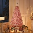 thumbnail image 6 of Favory 6ft Pink Artificial Christmas Pine Tree Seasonal Holiday Carnival Home Party Decoration for Home, Office, Party Decoration Indoor Outdoor with 818 Branch Tips and Foldable Stand, 6 of 11