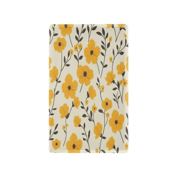 Switch Panel Switch Decoration 2.76x4.53x0.28 Inches Unused Outlet Cover Switch Plate Wall Plates Living Room Kitchen Bedroom Study Switches Lovely Yellow Flowers