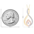 thumbnail image 4 of AFFY White CZ Two-Tone Infinity Mom Heart Pendant Necklace 14k Yellow Gold Over 925, 4 of 6