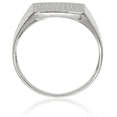 thumbnail image 3 of 14K Solid White Gold Mens Custom Engraved Signet Ring Handmade Personalized Monogram Initial Letter Band, 3 of 9