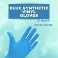 thumbnail image 2 of SSBM Synthetic Vinyl Exam Gloves Large Blue 5 Mil Disposable Powder Free Beaded Cuff & Non-sterile 2000 Pieces, 2 of 6