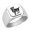 Silver, variant on Aries Stainless Steel Signet Ring