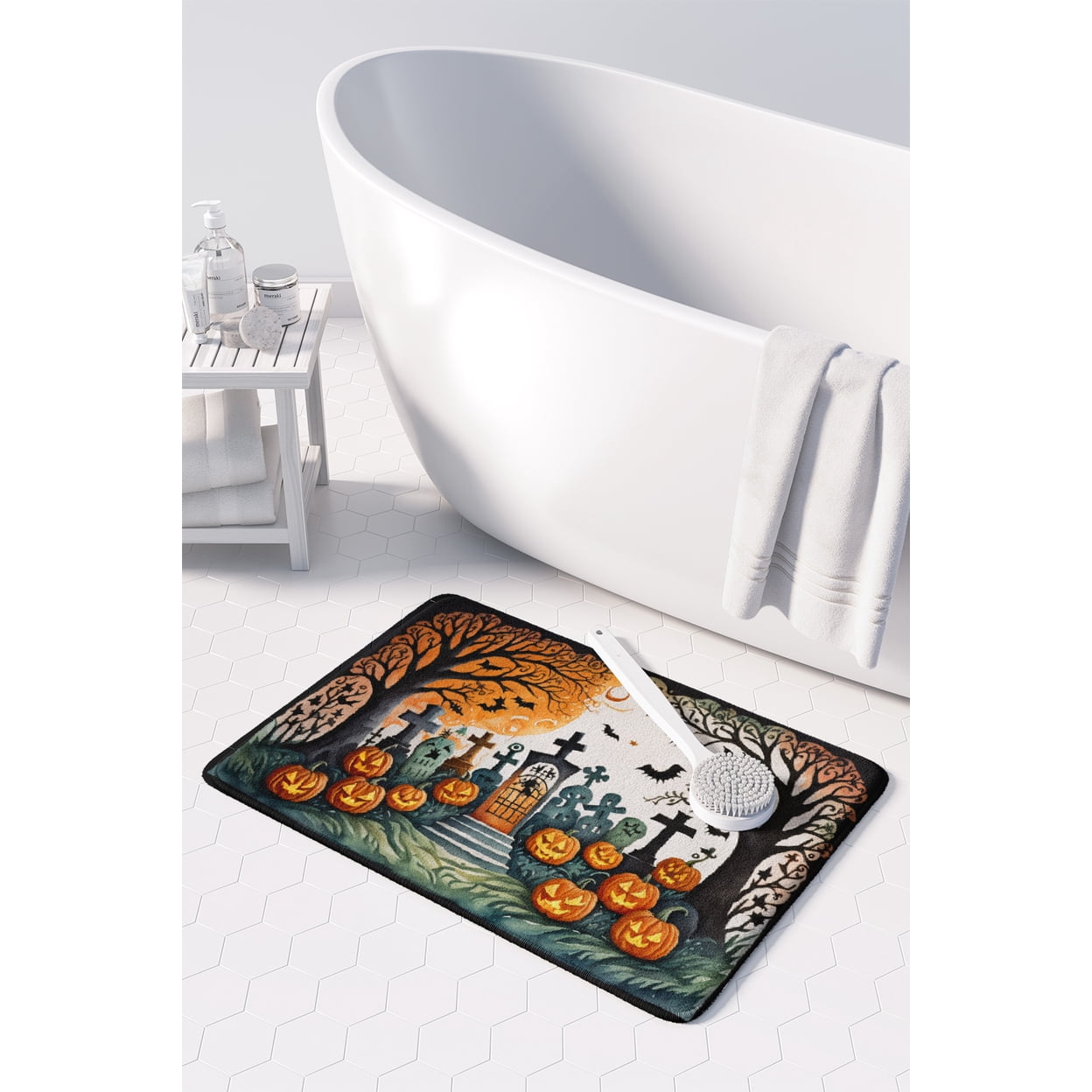 Carolines Treasures DAC2267RUG 19 x 27 in. Unisex Papel Picado Skeletons Spooky Halloween Memory Foam Kitchen Mat