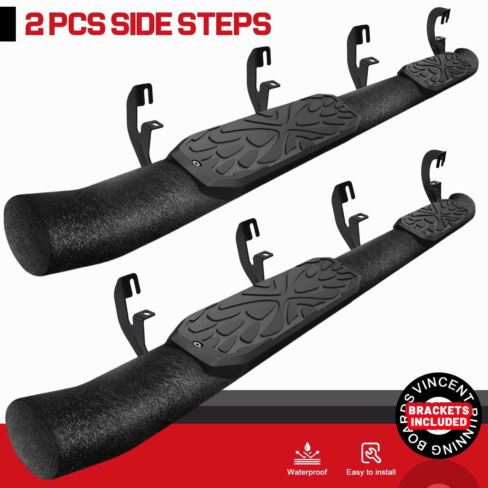 Black Running Boards Nerf Bar Side Steps For 2015-2026 Ford F150 Super Cab – 6