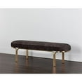 thumbnail image 2 of Sunpan Gwen 18.5" Modern Fabric and Iron Bench in Brown/Gold, 2 of 4