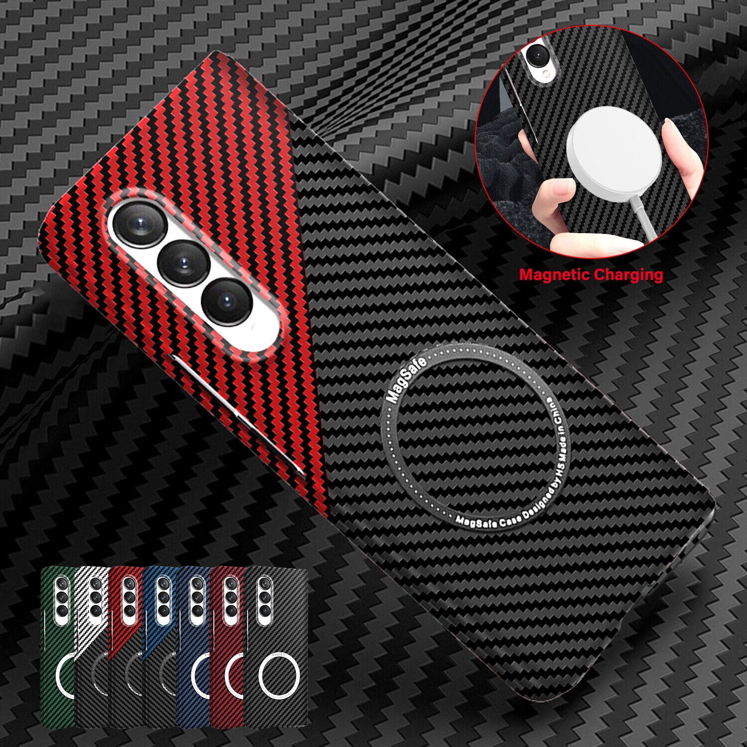 Carbon Fiber Case for Samsung Galaxy Z Fold 3, Compatible with