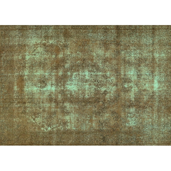 Ahgly Company Indoor Rectangle Persian Turquoise Blue Bohemian Area Rugs, 7' x 10'