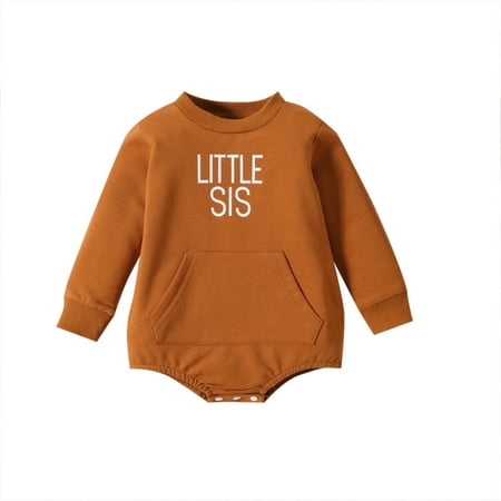 

Autumn Clothing Baby Clothes Bag Fart Long Sleeved Letters Little Sis Baby Jumpsuits Little One Clothes Mommy And Shirts Baby Easter Dresses 12-18 Months 2t Girls Long Sleeve Shirts 3 Month Girl Baby