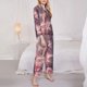 thumbnail image 3 of Balery Pink Lotus Buddha Conjunto de Pijama con Estampado para Mujer, Conjunto de Dos Piezas con Manga Larga, Ropa de Dormir Suave con Bolsillos, Pijamas Cómodos-Large, 3 of 7