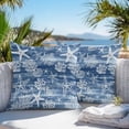 thumbnail image 3 of Navy Blue Coastal Throw Pillow Covers 16x16 Inch Set of 2, Summer Beach Ocean Coral Starfish Waterproof Outdoor Pillow Covers, Decorative Cushion Pillowcases for Couch, Sofa, Bed, Garden, Patio, 3 of 9
