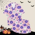 thumbnail image 6 of Hvot&aat Halloween Pajamas Women Sets Silk Satin Ghost Graphic Cute Sleepwear Short Sleeve Shirts and Shorts Sets, 6 of 7