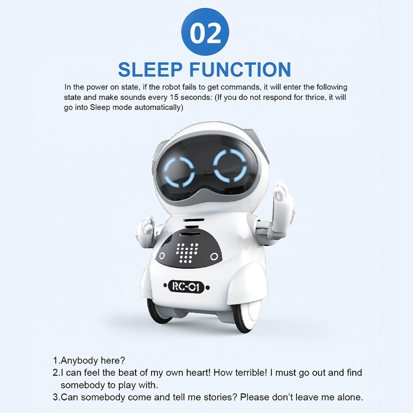 CQCYD 3Pcs Interactive Talking Robot forKids, Voice Recognition RC RobotToy, Mini Pocket Robot with Singing Dancing Storytelling Functions, Educational SmartToyGift for BoysGirls