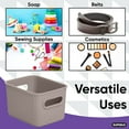 thumbnail image 4 of Superio 1.5 L Mini Ribbed Storage Bin- Plastic Storage Basket (Taupe, 4 Pack), 4 of 10