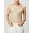 thumbnail image 5 of INCERUN Men's Sleeveless Glitter Mesh Fishnet Top Tanks, 5 of 9